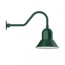 Montclair Light Works GNB123-42-B01-L12 - 12&#34; Prima shade, LED Gooseneck Wall Mount, decorative canopy cover, Forest Green