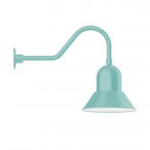 Montclair Light Works GNB123-48-B01-L12 - 12&#34; Prima shade, LED Gooseneck Wall Mount, decorative canopy cover, Sea Green