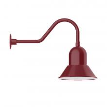 Montclair Light Works GNB123-55-B01-L12 - 12&#34; Prima shade, LED Gooseneck Wall Mount, decorative canopy cover, Barn Red