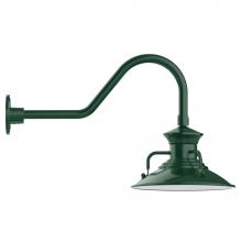 Montclair Light Works GNB142-42-B01-L12 - 12&#34; Homestead shade, LED Gooseneck Wall Mount, decorative canopy cover, Forest Green