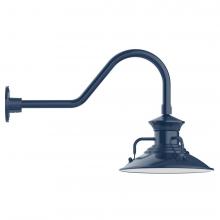 Montclair Light Works GNB142-50-L12 - 12&#34; Homestead shade, LED Gooseneck Wall Mount, Navy