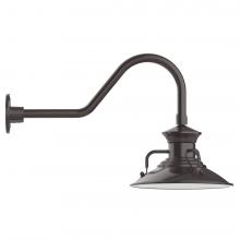 Montclair Light Works GNB142-51-L12 - 12&#34; Homestead shade, LED Gooseneck Wall Mount, Architectural Bronze