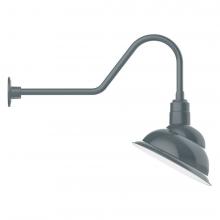 Montclair Light Works GNC122-40-B01-L13 - 14&#34; Emblem shade LED Gooseneck Wall mount, decorative canopy cover, Slate Gray