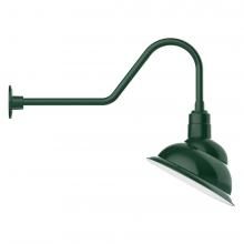 Montclair Light Works GNC122-42-B01-L13 - 14&#34; Emblem shade LED Gooseneck Wall mount, decorative canopy cover, Forest Green