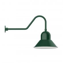 Montclair Light Works GNC125-42-B01-L13 - 16&#34; Prima shade, LED Gooseneck Wall Mount, decorative canopy cover, Forest Green