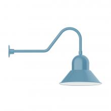 Montclair Light Works GNC125-54-B01-L13 - 16&#34; Prima shade, LED Gooseneck Wall Mount, decorative canopy cover, Light Blue