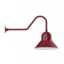 Montclair Light Works GNC125-55-B01-L13 - 16&#34; Prima shade, LED Gooseneck Wall Mount, decorative canopy cover, Barn Red