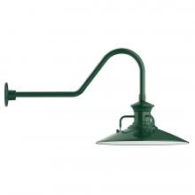 Montclair Light Works GNC143-42-B01-L13 - 18&#34; Homestead shade, LED Gooseneck Wall Mount, decorative canopy cover, Forest Green