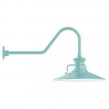 Montclair Light Works GNC143-48-B01-L13 - 18&#34; Homestead shade, LED Gooseneck Wall Mount, decorative canopy cover, Sea Green