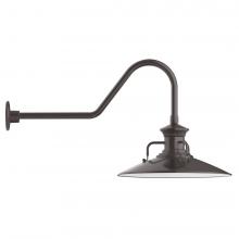 Montclair Light Works GNC143-51-B01-L13 - 18&#34; Homestead shade, LED Gooseneck Wall Mount, decorative canopy cover, Architectural Bronze