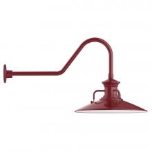 Montclair Light Works GNC143-55-B01-L13 - 18&#34; Homestead shade, LED Gooseneck Wall Mount, decorative canopy cover, Barn Red