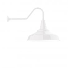 Montclair Light Works GNC187-44-B01 - 24&#34; Warehouse shade, gooseneck wall mount, decorative canopy cover, White