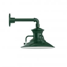 Montclair Light Works GNN142-42-L12 - 12&#34; Homestead shade, LED Straight Arm Wall Mount, Forest Green