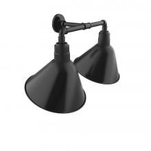 Montclair Light Works GNR104-41-L13 - Angle 14&#34; 2-Light LED Straight Arm Wall Light in Black