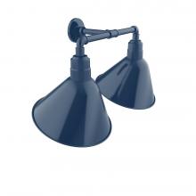 Montclair Light Works GNR104-50-L13 - Angle 14&#34; 2-Light LED Straight Arm Wall Light in Navy