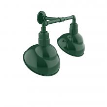 Montclair Light Works GNR121-42 - Emblem 12&#34; 2-Light Straight Arm Wall Light in Forest Green