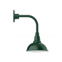 Montclair Light Works GNT105-42-L10 - 8&#34; Cafe shade, LED Curved Arm Wall Mount, Forest Green