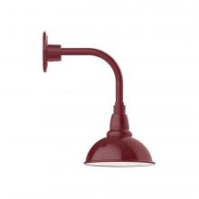 Montclair Light Works GNT105-55-L10 - 8&#34; Cafe shade, LED Curved Arm Wall Mount, Barn Red