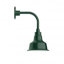 Montclair Light Works GNT180-42-L10 - 8&#34; Warehouse shade, LED Curved Arm Wall mount, Forest Green