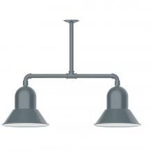 Montclair Light Works MSD123-40-T48-L12 - 12" Prima, 2-light LED Stem Hung Pendant, Slate Gray