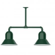 Montclair Light Works MSD123-42-T48-L12 - 12" Prima, 2-light LED Stem Hung Pendant, Forest Green