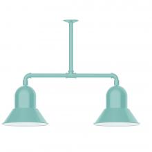 Montclair Light Works MSD123-48-T48-L12 - 12" Prima, 2-light LED Stem Hung Pendant, Sea Green