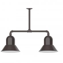 Montclair Light Works MSD123-51-T48-L12 - 12" Prima, 2-light LED Stem Hung Pendant, Architectural Bronze