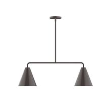 Montclair Light Works MSG420-51-L10 - 2-Light Axis Linear LED Pendant, Architectural Bronze