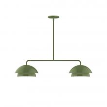 Montclair Light Works MSGX445-22-L10 - 2-Light Axis Linear LED Pendant, Fern Green