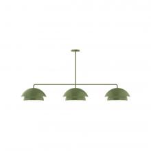 Montclair Light Works MSNX445-22-L12 - 3-Light Axis LED Linear Pendant, Fern Green