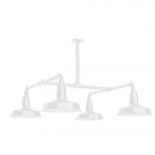 Montclair Light Works MSP181-44-T30-L12 - 10&#34; Warehouse shade, 4-light LED Stem Hung Pendant, White