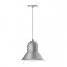 Montclair Light Works PEB123-49-C21-L12 - 12&#34; Prima shade, LED Pendant with white cord and canopy, Painted Galvanized