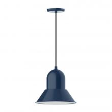 Montclair Light Works PEB123-50-C21-L12 - 12&#34; Prima shade, LED Pendant with white cord and canopy, Navy