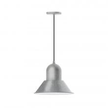 Montclair Light Works PEB124-49-C21-L13 - 14&#34; Prima shade, LED Pendant with white cord and canopy, Painted Galvanized