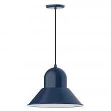 Montclair Light Works PEB125-50-C21-L13 - 16&#34; Prima shade, LED Pendant with white cord and canopy, Navy