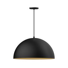 Montclair Light Works PEB229-41-75-C02-L14 - 24&#34; XL Choices Shallow Dome Shade, medium base, black solid fabric cord with canopy