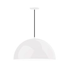 Montclair Light Works PEB229-44-44-C21-L14 - 24&#34; XL Choices Shallow Dome Shade, medium base, white cord with canopy, White