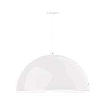 Montclair Light Works PEB230-44-44-C22-L14 - 30&#34; XL Choices Shallow Dome Shade, medium base, white and gray dot fabric cord with canopy, Whit