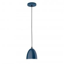 Montclair Light Works PEB417-50-C02-L10 - 6&#34; J-Series shade, black solid fabric cord with canopy, Navy