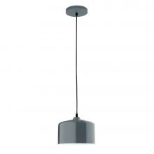 Montclair Light Works PEB419-40-C12-L10 - 8.5&#34; J-Series shade, gray solid fabric cord with canopy, Slate Gray