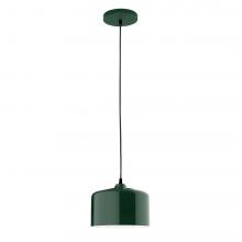 Montclair Light Works PEB419-42-C12-L10 - 8.5&#34; J-Series shade, gray solid fabric cord with canopy, Forest Green