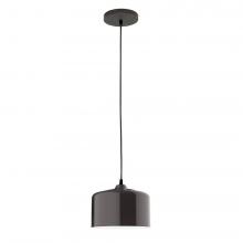 Montclair Light Works PEB419-51-C12-L10 - 8.5&#34; J-Series shade, gray solid fabric cord with canopy, Architectural Bronze