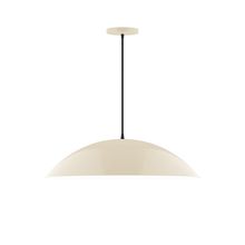 Montclair Light Works PEB439-16-C24-L14 - 24&#34; Axis Half Dome LED Pendant, cool tweed fabric cord with canopy, Cream