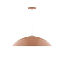 Montclair Light Works PEB439-19-C21-L14 - 24&#34; Axis Half Dome LED Pendant, white cord with canopy, Terracotta