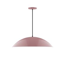 Montclair Light Works PEB439-20-C21-L14 - 24&#34; Axis Half Dome LED Pendant, white cord with canopy, Mauve