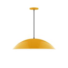 Montclair Light Works PEB439-21-C21-L14 - 24&#34; Axis Half Dome LED Pendant, white cord with canopy, Bright Yellow