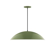 Montclair Light Works PEB439-22-C21-L14 - 24&#34; Axis Half Dome LED Pendant, white cord with canopy, Fern Green