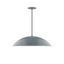 Montclair Light Works PEB439-40-C21-L14 - 24&#34; Axis Half Dome LED Pendant, white cord with canopy, Slate Gray