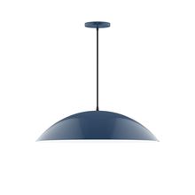 Montclair Light Works PEB439-50-C21-L14 - 24&#34; Axis Half Dome LED Pendant, white cord with canopy, Navy