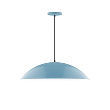 Montclair Light Works PEB439-54-C21-L14 - 24&#34; Axis Half Dome LED Pendant, white cord with canopy, Light Blue